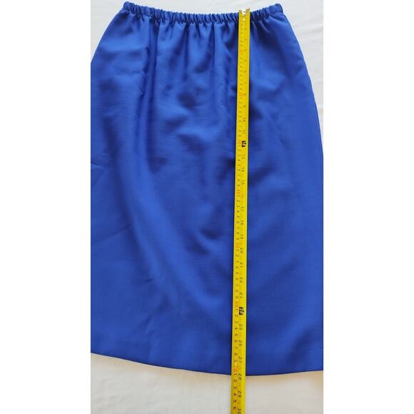 Vintage 80s -90s royal blue blouse and skirt set size 16 - Picture 15 of 16